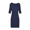 Vestido justo de malha estilo francês com decote quadrado e mangas médias para mulheres, cintura marcada para afinar, realça a figura e o temperamento, comprimento midi