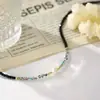 Collar de Aleación de Cobre, Collar con Cuentas Negras para Mujer, Accesorio de Cadena para el Cuello de Lujo Ligero de Nicho de Gama Alta, Cadena Versátil para Clavícula de Celebridad de Internet