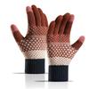 Luvas de Tricô para Mulheres, Camada Dupla Aveludada Espessa à Prova de Frio Dedo Sensível ao Toque Quente Luvas de Ciclismo ao Ar Livre Fabricante Atacado