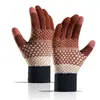 Guantes de Punto para Mujer Doble Capa Forro de Felpa Engrosados a Prueba de Frío Pantalla Táctil Sin Dedos Cálidos para Exteriores Ciclismo Venta al por Mayor por Fabricante