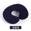 Almohada Inflable de Viaje en Stock para Coche y Avión, Forma de U de PVC Flocado al por Mayor, Se Puede Inflar