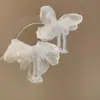 Pendientes de Borla de Flor de Perla Rosa Plateada Clavos de Oreja Pequeños Frescos Estilo Mori Accesorios de Oreja de Alta Gama Moda Venta al por Mayor