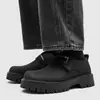 Zapatos Derby Estilo Británico Negro para Hombre Otoño Ropa de Trabajo Deportivos Casuales Suela Gruesa Otoño e Invierno Más Fáciles de Combinar Zapatos 53211-J