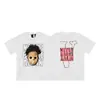 VLONE FOG Trendy Brand Big V Mother Logo Cherry Blossom Manga curta Esboço Bordado Lip Print Graffiti Print Camiseta