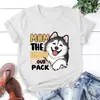 Dia das Mães Nova Mãe Nós Empacotamos Coração Husky Estampa Gráfica Camiseta de Verão Manga Curta Moda