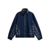 Jaqueta de Retalhos Xadrez Estilo Americano da Marca Trendy Rumeng para Homens e Mulheres, Primavera Vintage Solta Casual Peça Versátil para Casais