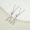 Oro real de 18k con retención de color, cuentas de silicona, cremallera ajustable, pulsera DIY, cadena de extensión retráctil, cadena de cierre, accesorios de joyería