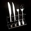 Suporte de Exibição de Talheres Transparente Acrílico Personalizado para Restaurante Ocidental Rack de Exibição de Louças de Mesa Base para Colher