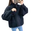 Abrigo de Lana para Mujer Otoño e Invierno 2025 Nuevo Suelto Casual Cuello Alto Uniforme de Béisbol Imitación Lana de Doble Cara Suelto Grueso Top