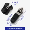 Venta al por mayor No. 3 y No. 5 Cabezales de Resorte de Bloqueo Automático de Nylon, Cabezal de Cremallera Reversible Moldeado por Inyección Negro, Cabezal de Cuero de Rebote Moldeado por Inyección