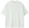 Camiseta Tendência Marca Americana Personalizada 275g Gola Redonda Manga Curta Corte Solto Cor Sólida Algodão Puro Uniforme de Equipe com Texto Impresso para Verão