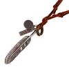 Nuevos Modelos Más Vendidos de las Estrellas de la Moda Europeas y Americanas: Collar Único de Aleación Retro Estilo Callejero Pluma Grande, Collar de Cuero