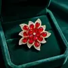 Broche de Flor de Joya Colorida de Pétalos Multicapa Forma de Gota de Agua Broche de Corsage de Aleación con Pedrería Colorida para Abrigos de Mujer Pin Decorativo