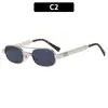 Nuevas gafas de sol de metal de doble puente, estilo retro de Hong Kong, estilo old money, gafas de sol cuadradas de montura pequeña, gafas de moda