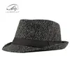 Chapéu Jazz de Outono e Inverno com Color-Blocking Novo Espesso Estilo Coreano para Homens, Fedora Pequeno Retrô Britânico, Chapéu de Lã Tricotado para Mulheres, Moderno