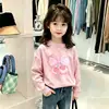 Camiseta de Manga Larga para Niña 2026 Nuevo Primavera Verano Mediana y Grande Infantil Elegante Estilo Coreano Algodón Puro Camiseta Base Dibujo Animado Superior T