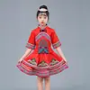 Nuevo Traje Minoritario 3 de Marzo Niños Yao Miao Niña de Danza vestido Traje Zhuang de Guangxi