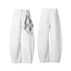 Pantalones de Trabajo de Estilo Americano con Hoja Curva Cintura Media Pierna Ancha Pierna Recta Transpirables Resistentes al Desgaste Bolsillos Desconstruidos Pantalones Deportivos Casuales Ligeramente Elásticos Sueltos
