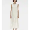 Sé Pedido2026 Producto Nuevo de Verano: Elegante y Sencillo Vestido Blanco tipo Camiseta sin Mangas para Mujer, Vestido Holgado de Cuello Redondo