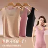 Chaleco Térmico Sin Costuras para Mujer, Camiseta Interior de Talla Grande con Forro de Felpa de Cachemira y Seda, Ropa Interior Térmica, Top Ajustado para Mujer