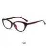 Óculos Cat-Eye Retrô com Armação Cor Chá Frio, Anti-Luz Azul, Lentes Sem Grau, Adequado para Miopia, Visual Natural, Armação de Óculos Ultrafina para Mulheres