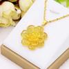 Colar de Flor Banhado a Ouro da Moda Mais Vendido para Mulheres, Colar Elegante com Pingente Floral, Acessório Mais Vendido ao Vivo