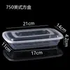 Caixa para Levar Estilo Americano Caixa de Almoço Descartável Retangular 1000ml Plástico Transparente Comercial Espessado Recipiente para Alimentos Caixa de Almoço para Carne Assada