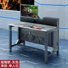 Mesa de Cafetería de Estilo Esports con Conducto de Aire para Disipación de Calor, Interfaz de Brazo Oscilante, Cerradura Antirrobo, Mesa para Hotel de Esports Multiusuario con Gabinete Debajo
