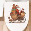 Adesivos decorativos de Papai Noel para banheiro, adesivos decorativos para tampa de vaso sanitário, adesivos removíveis para festival de Natal