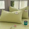 Fundas de Almohada de Algodón Waffle de Dibujos Animados, un Par de Modelos Nuevos 2026, Funda Interior de Relleno de Almohada Bordada de Algodón Puro para Adultos