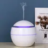 Humidificador redondo USB con veta de madera, tipo hongo, luz de gradiente de colores, difusor de aroma con veta de madera