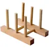 Estante de secado en stock de fábrica estante de secado de platos de madera creativa estante de platos estante de platos suministros de cocina estante de almacenamiento de madera maciza