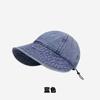 Sombrero de Pescador de Mezclilla Lavada Retro para Mujer, Primavera y Otoño, Ala Ancha, Cortavientos, Moderno, Versátil, Sombrero de Sol para Adelgazar la Cara