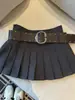 Cinturón Estilo Retro para Mujer 2026 Moda para Figuras Menudas, Combinado con Falda Corta Plisada, Falda Larga de Cintura Alta Nueva Estilo Primavera y Verano