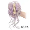 Pinza para el Pelo de Moño de Capullo de Flor, Goma para el Pelo Larga, Peluca de Seda de Alta Temperatura Multicolor, Al por Mayor Estilo Celebridad de Pelo Corto, Esponjoso