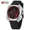 Reloj de Moda OFNS Esqueleto de Coche Rotación 360 grados Reloj para Hombre Tendencia Más Vendido Versátil para Estudiantes Reloj de Cuarzo