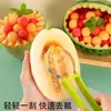 Divisor de Frutas Tres en Uno de Acero Inoxidable, Cuchara para Bolas Multifuncional para el Hogar, Herramienta para Sacar Bolas de Fruta, Herramienta para Tallar Fruta