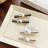 Pinza para el Cabello de Cadena de Perlas de Moda de Gama Alta con Corazón de Pedrería, Pinza Lateral Versátil y Elegante, Accesorio para el Flequillo