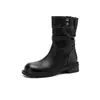 Botines de suela gruesa para mujer ZHR, nueva colección otoño 2026, estilo retro, con una paleta de colores de moda, altura hasta la mitad de la pantorrilla y un diseño de bota Martin estilo occidental