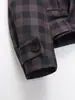 ZA Traje de Cuadros Retro Nuevo Transfronterizo Chaqueta con Solapa para Mujer Doble Botonadura Corta Holgada Manga Larga Ropa Exterior Casual para Viajes