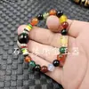 Pulsera de eslabones verdes secos de jade Pulsera de jade blanco de Xinjiang y jade dorado pulsera de ágata cuentas de cielo pulsera de seis eslabones pulsera de mano