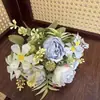 Vendas diretas do fabricante de origem: flores artificiais transfronteiriças, rosas Margot vintage, buquês de flores artificiais para decoração de casamento e adereços