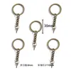 Accesorios para joyería DIY cierre de langosta con cadena de cuatro secciones llavero de metal anillo plano llavero colgante decorativo V1044