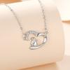 Nuevo Collar Lindo de Conejo de Corazón Plata Esterlina S925 Collar para Mujer Estilo Japonés y Coreano Diseño de Conejo con Sentido del Amor Diamante Clavícula