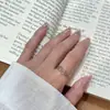 Anillo de Línea Grabada de Plata Pura S999, Anillo Apilable Minimalista Geométrico Estilo Coreano, Anillo para Dedo Índice Personalizado de Gama Alta de Nicho, Moderno
