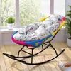 Silla de ratán para uso doméstico, mecedora, silla de ocio tejida de ratán, reclinable creativo para siestas para adultos, silla colorida para balcón, silla relajante