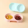 Comedero Doble para Mascotas Integrado de Agua y Comida para Gatos y Perros, Bebedero, Comedero para Perros, Comedero Dividido para Gatos Estilo Macarrón