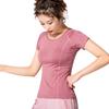 Camiseta de manga corta de yoga transfronteriza para mujer, ropa de malla de secado rápido, ropa de yoga con espalda americana, ropa de fitness para correr europea y americana, ropa de verano para mujer