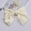 Pinza para el Cabello de Estilo Coreano Celebridad de Internet Estilo Elegante Satén Lazo Grande Pinza Superior Pinza Trasera Pinza de Primavera Princesa de Escape para Mujeres