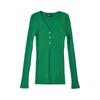 Suéter elegante sexy de punto para mujer con abertura en el bajo, 2023 otoño e invierno, cuello en V, tres botones, manga larga, cárdigan abrigo